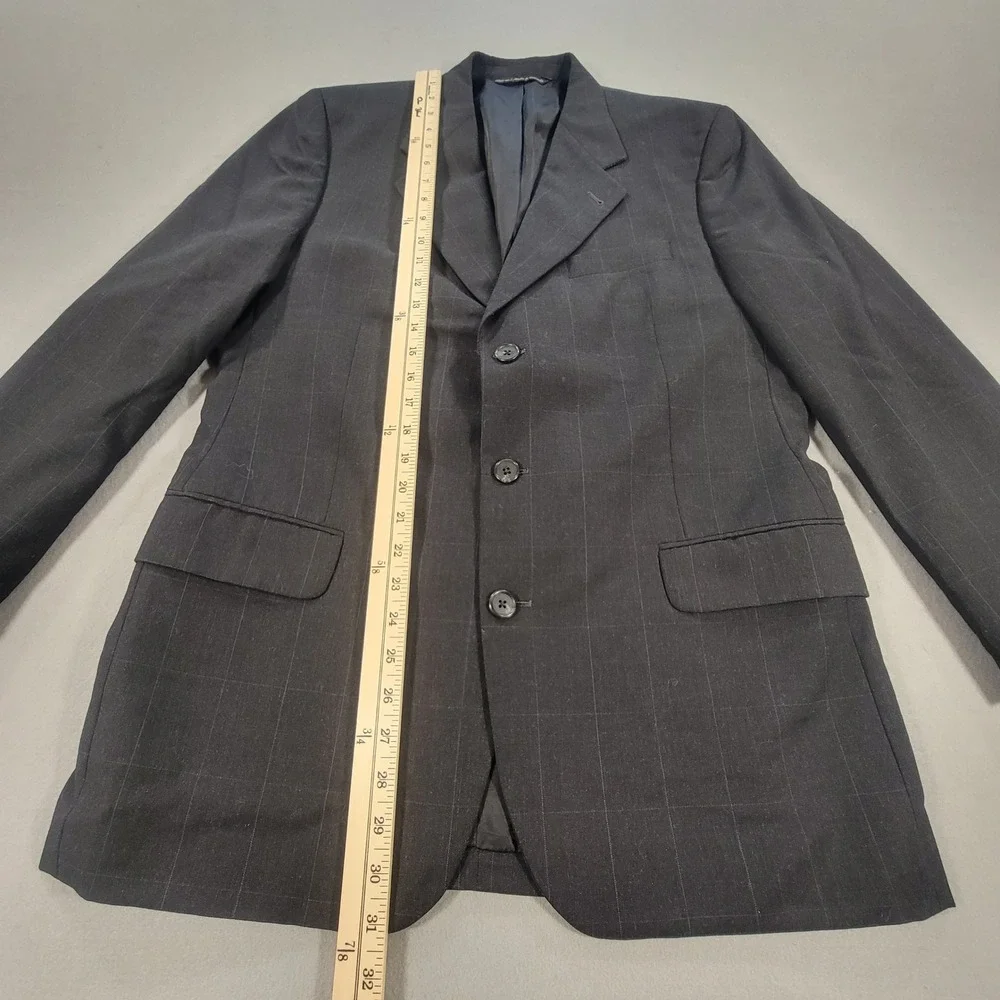 Jack‎ Victor Montreal Wool Sport Coat Windowpane Blazer Charcoal Gray Men's 42R